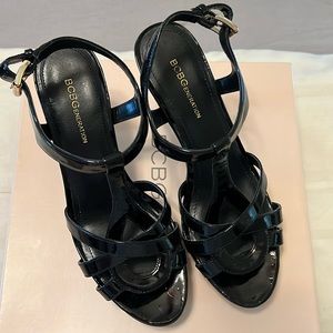 BCBG Black Preize Strappy heels. Size 8